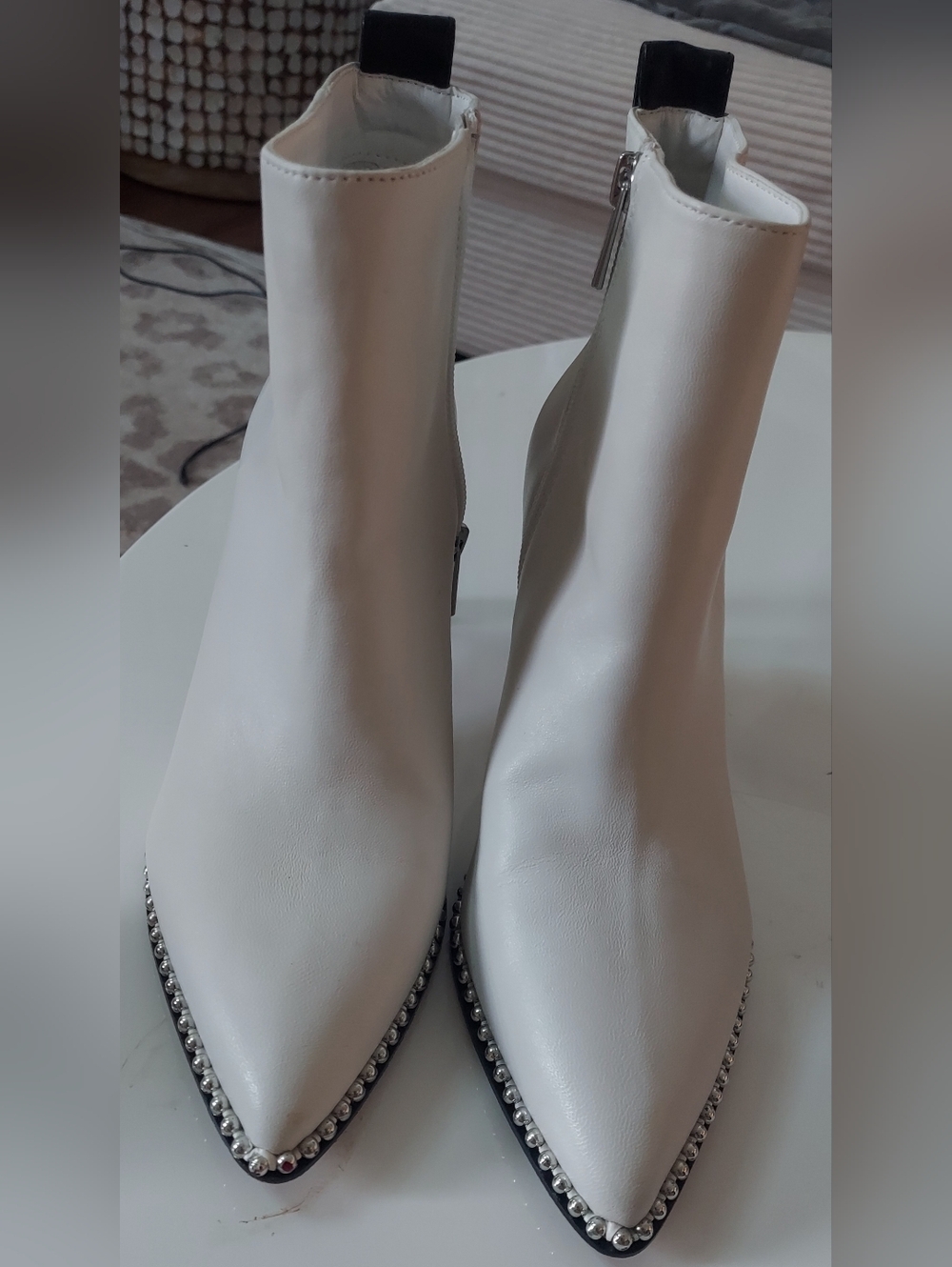 BCBG Ankle Boots with METAL STUDS Trim Worn 1 Time Sz 8.5